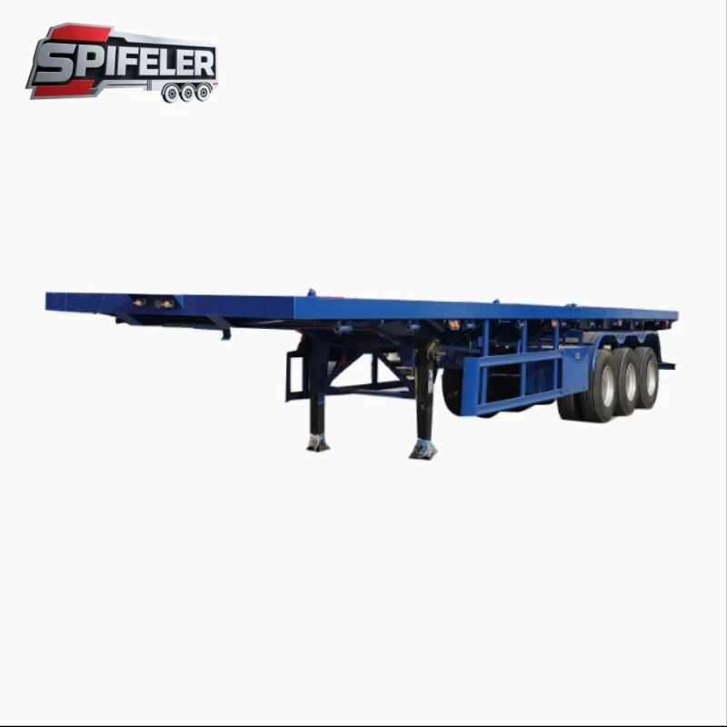 Light-Weight-40FT-Anti-Wear-Thick-Beam-Structure-Standard-Twist-Locks-Port-Yard-Intermodal-Goods-Road-Transporting-Container-Flatbed-Trailer 4 Light-Weight-40FT-Anti-Wear-Thick-Beam-Structure-Standard-Twist-Locks-Port-Yard-Intermodal-Goods-Road-Transporting-Container-Flatbed-Trailer 4